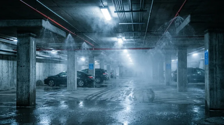 Sprinkler sistem aktiviran u podzemnoj garaži
